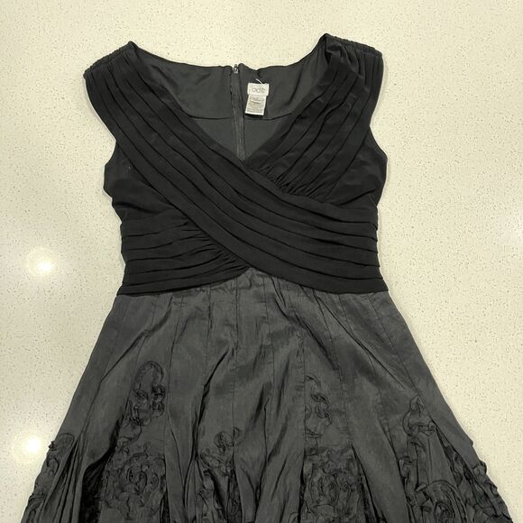 Cache Black V Neck A-Line Midi Dress Size 10 - Picture 4 of 9